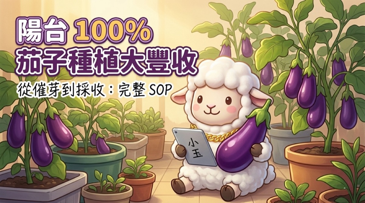 茄子種植教學:溫水催芽+V 型整枝,陽台 60 天收成完整 SOP
